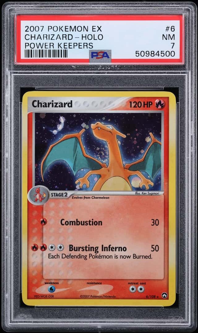 2007 Pokemon EX Power Keepers Holo Charizard #6 PSA 7 NRMT