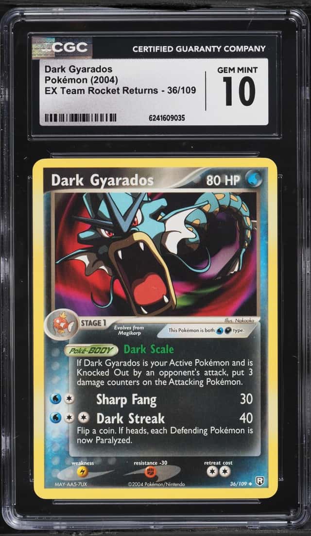 2004 Pokemon EX Team Rocket Returns Dark Gyarados #36 CGC 10 GEM MINT