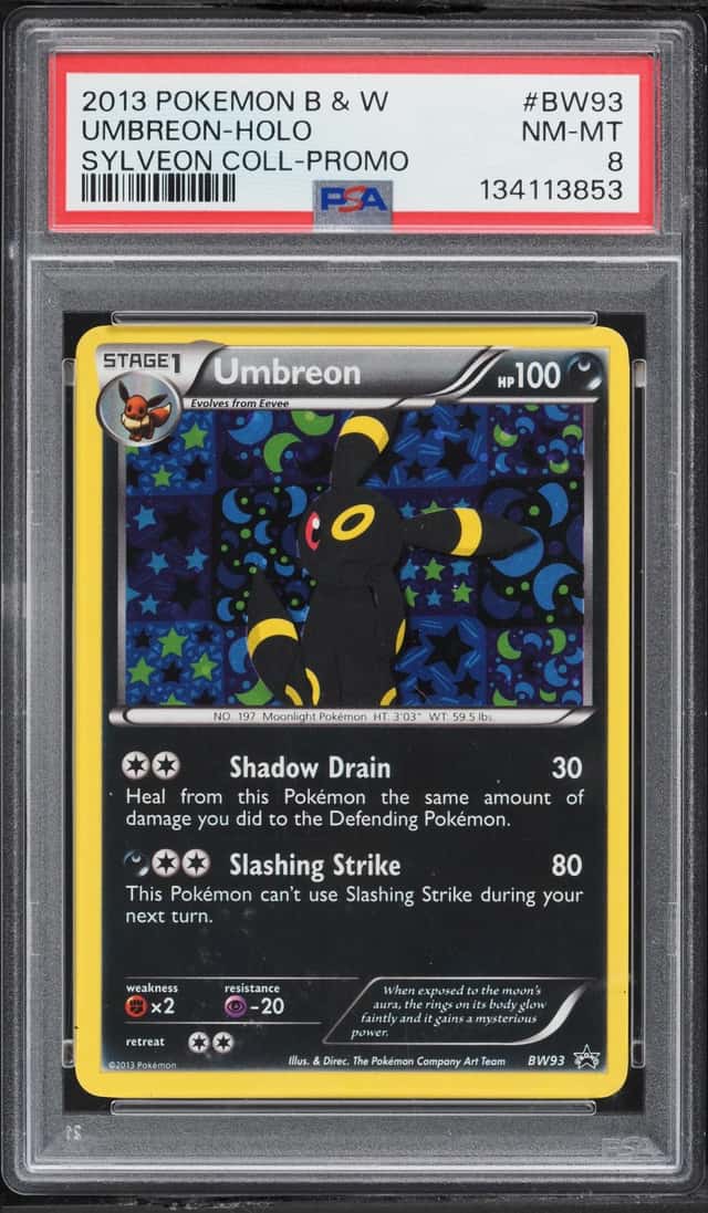 2013 Pokemon Black & White Promo Sylveon Collection Holo Umbreon #BW93 PSA 8 NM-MT