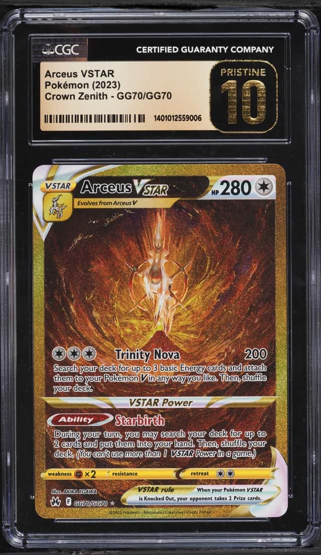 2023 Pokemon Sword & Shield Crown Zenith Gold Rare Arceus VSTAR #GG70 CGC 10 PRISTINE