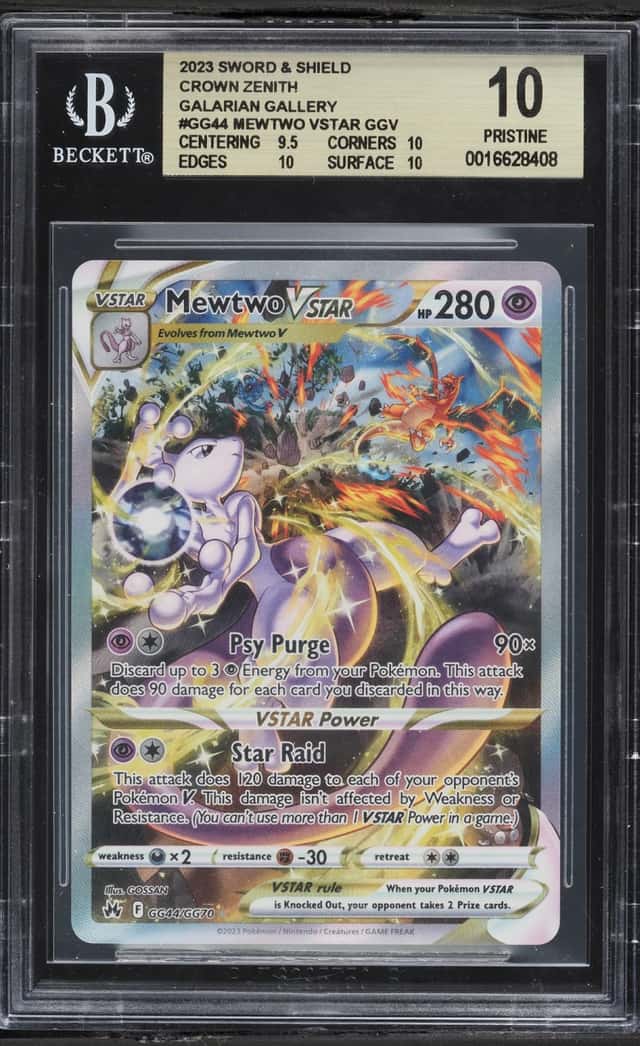 2023 Pokemon Sword & Shield Crown Zenith Full Art Mewtwo VSTAR #GG44 BGS 10 PRISTINE
