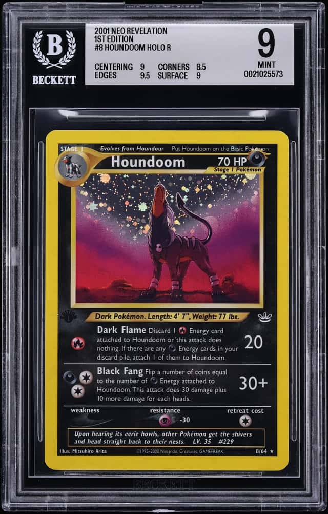 2001 Pokemon Neo Revelation 1st Edition Holo Houndoom #8 BGS 9 MINT