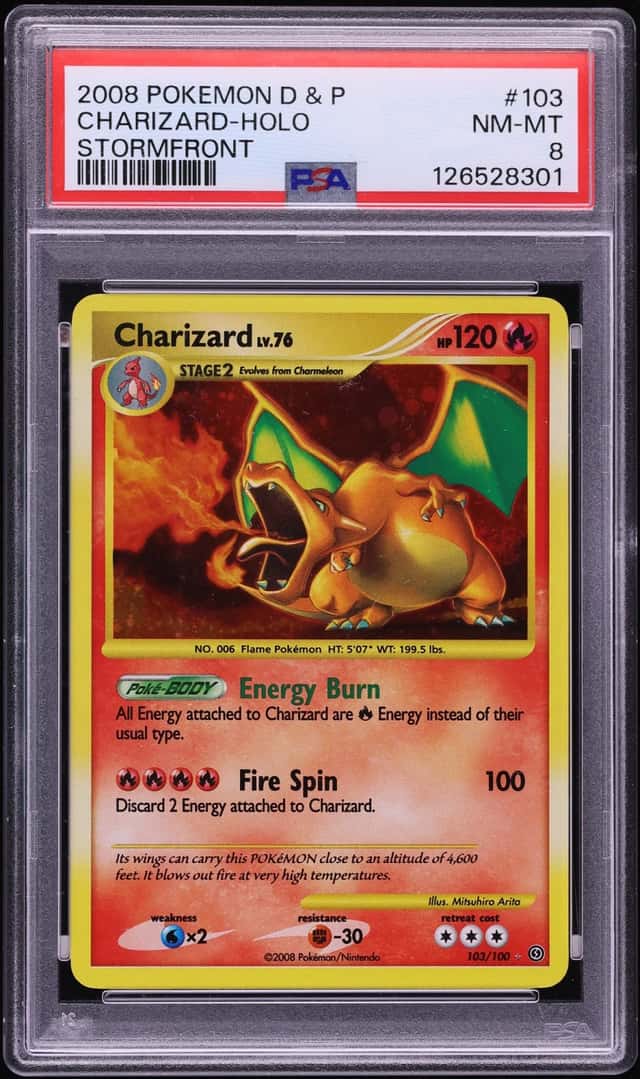 2008 Pokemon Diamond & Pearl Stormfront Holo Charizard #103 PSA 8 NM-MT