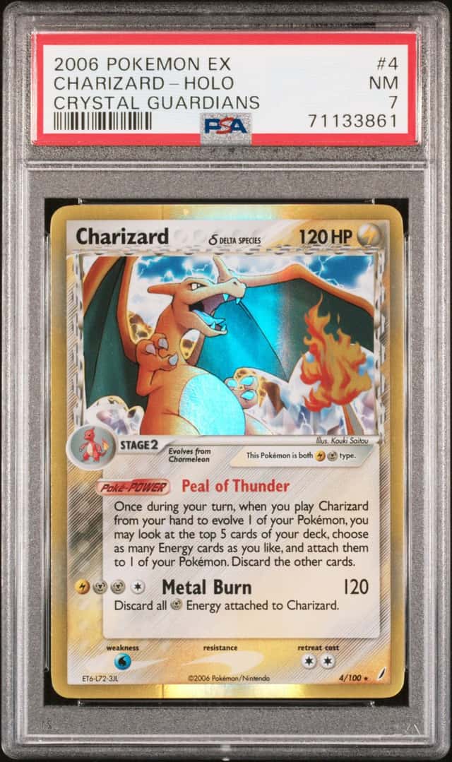 2006 POKEMON EX CRYSTAL GUARDIANS #4 CHARIZARD HOLO PSA 7 NM