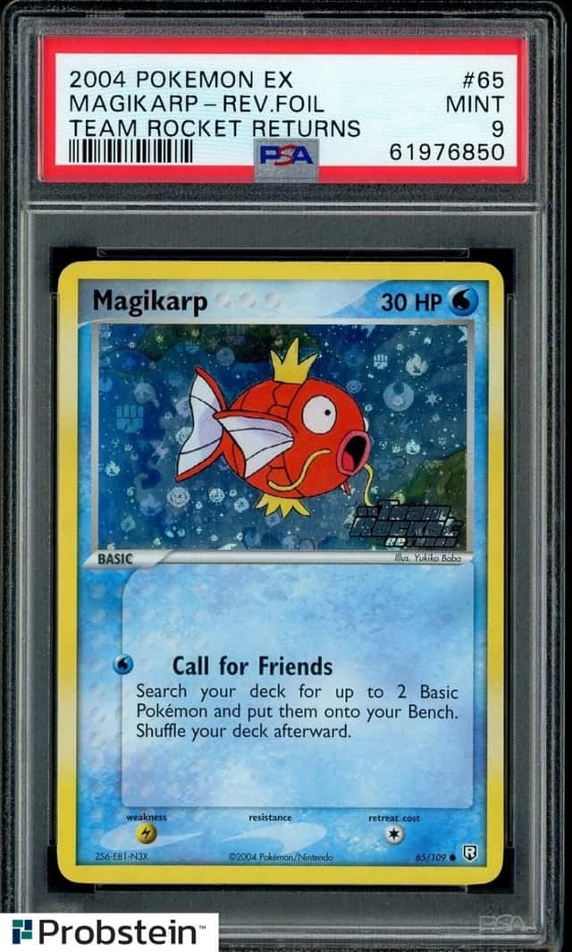 2004 POKEMON EX TEAM ROCKET RETURNS #65 MAGIKARP REVERSE HOLO FOIL PSA 9