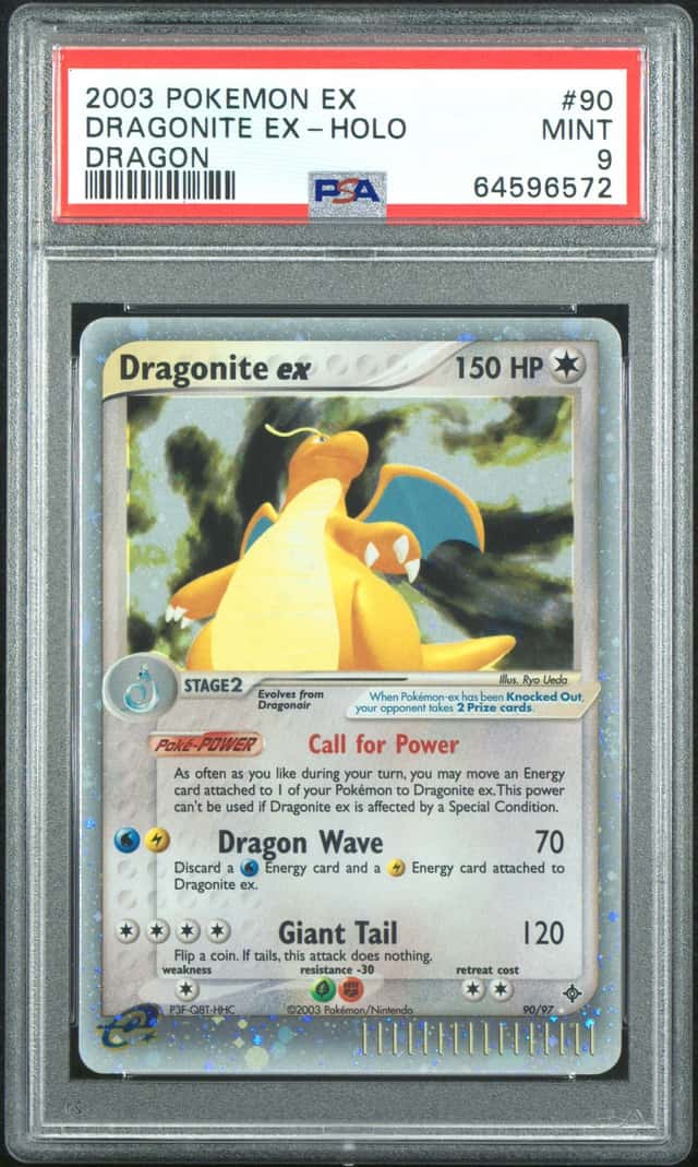 2003 POKEMON EX DRAGON #90 DRAGONITE EX HOLO PSA 9 MINT