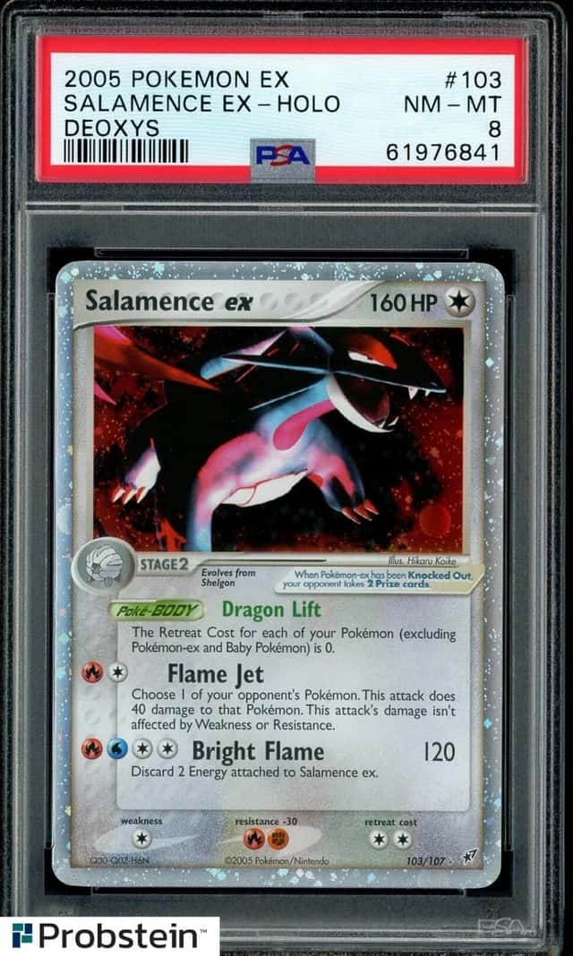 2005 POKEMON EX DEOXYS #103 SALAMENCE EX HOLO PSA 8 NM-MT