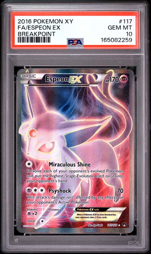 2016 POKEMON XY BREAKPOINT #117 FULL ART/ESPEON EX PSA 10 NEW CERT