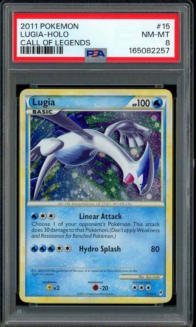 2011 POKEMON CALL OF LEGENDS #15 LUGIA-HOLO PSA 8 NEW CERT