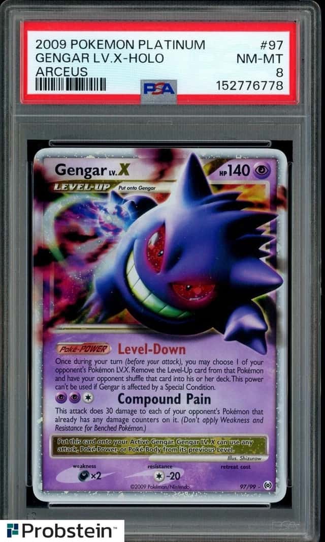 2009 Pokemon Platinum Arceus #97 Gengar LV X Holo PSA 8 NM-MT