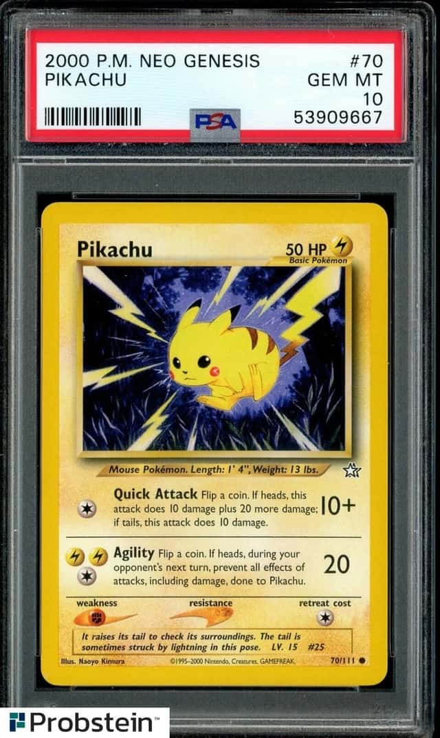 2000 POKEMON NEO GENESIS #70 PIKACHU PSA 10 GEM MINT