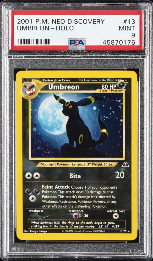 2001 POKEMON NEO DISCOVERY #13 UMBREON-HOLO PSA 9