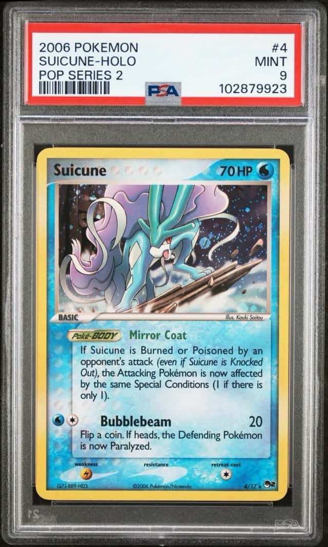 PSA 9 2006 Pokémon Pop Series 2 Suicune Holo 4/17