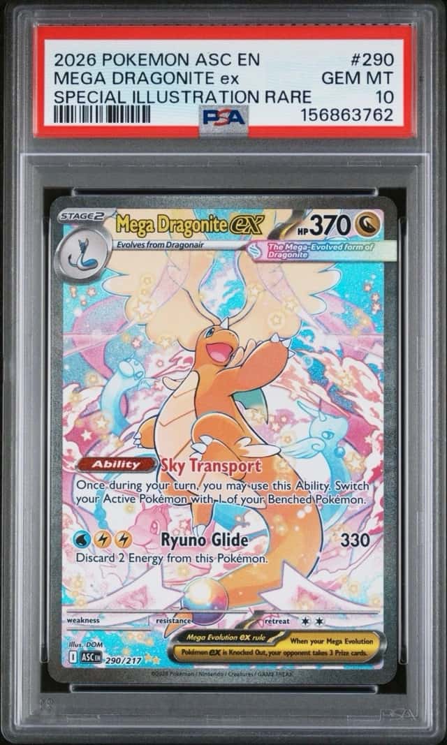 Mega Dragonite ex 290/217 PSA 10 GEM MT Ascended Heroes SIR Secret Rare Pokemon