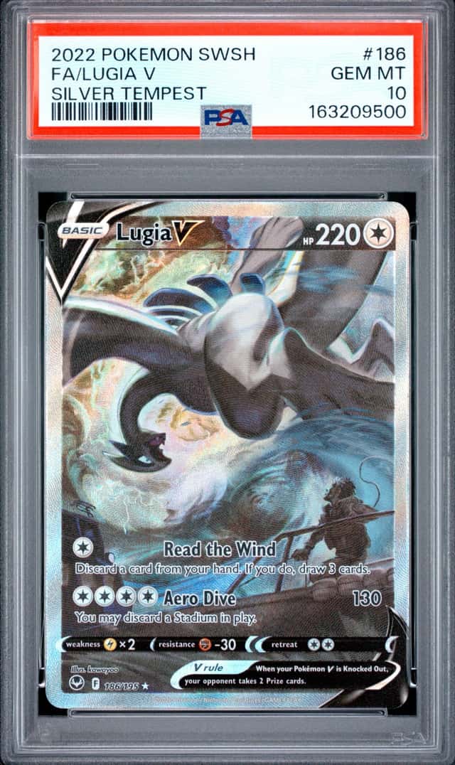 2022 POKEMON SWORD & SHIELD SILVER TEMPEST #186 FULL ART/LUGIA V PSA 10