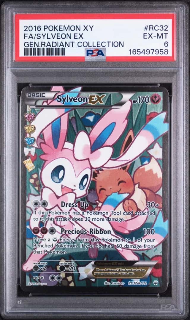 2016 POKEMON XY GENERATIONS RADIANT COLLECTION #RC32 FULL ART/SYLVEON EX PSA 6