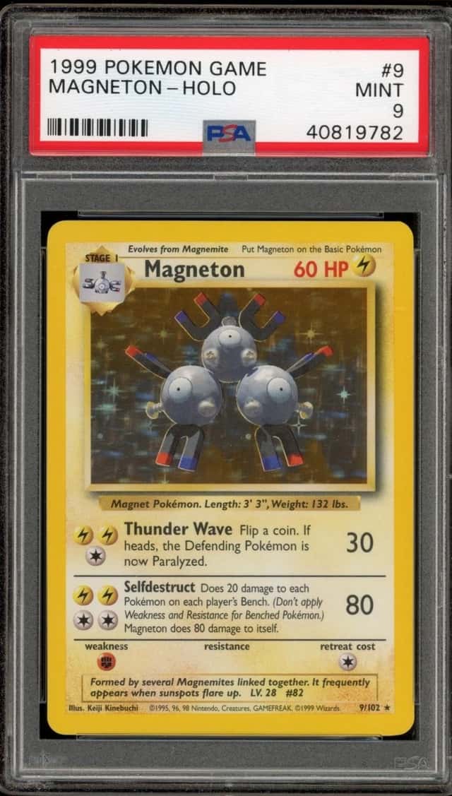 Pokemon Magneton Holo Base Set Unlimited 9/102 PSA 9 Mint