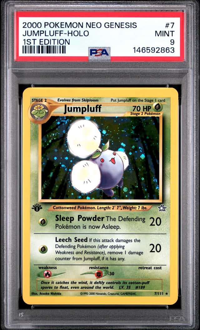 Pokemon Jumpluff Holo Neo Genesis 1st Edition 7/111 PSA 9 Mint