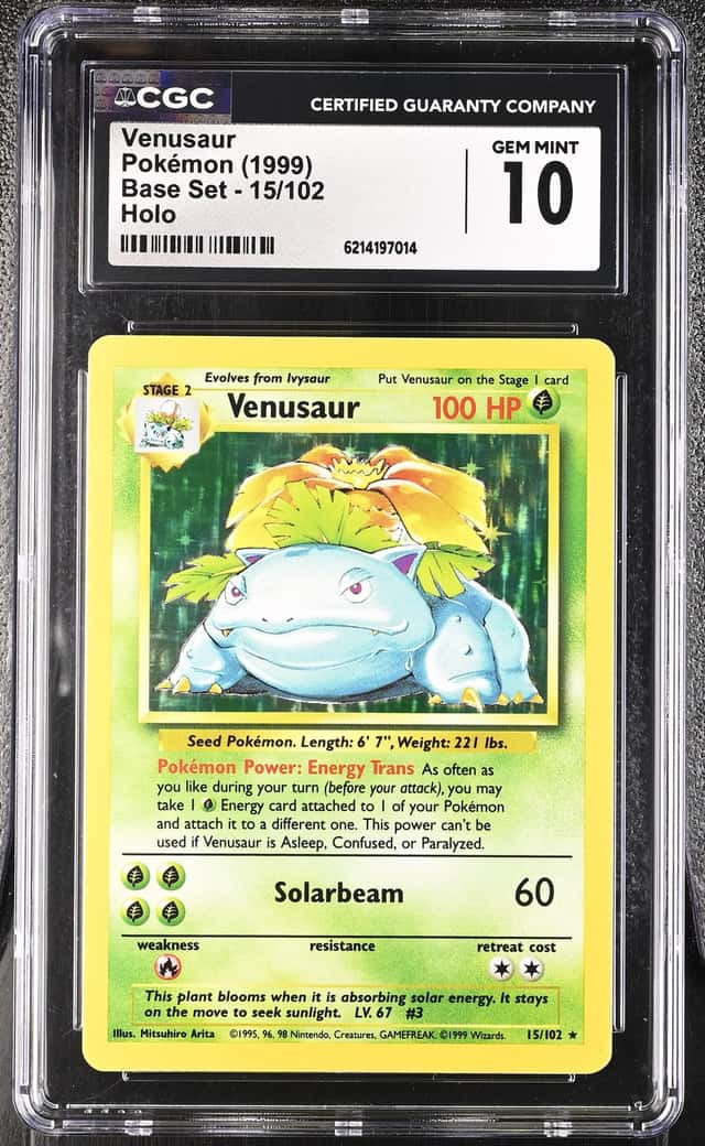 Pokemon Venusaur Base Set Unlimited 15/102 Holo CGC 10 Gem Mint
