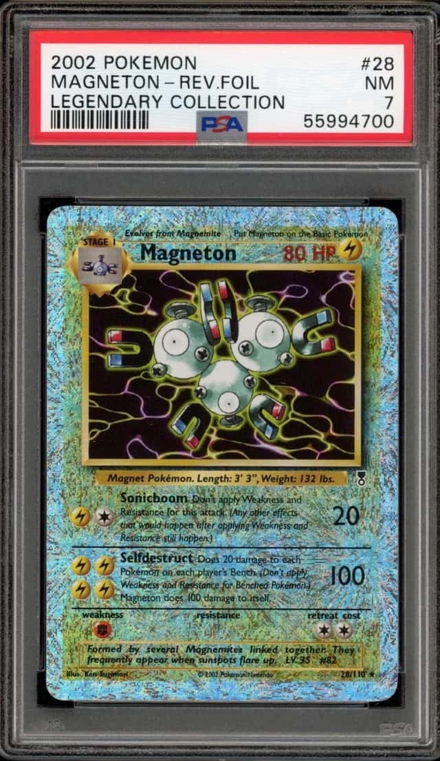 Pokemon Magneton Reverse Holo Legendary Coll. 28 PSA 7