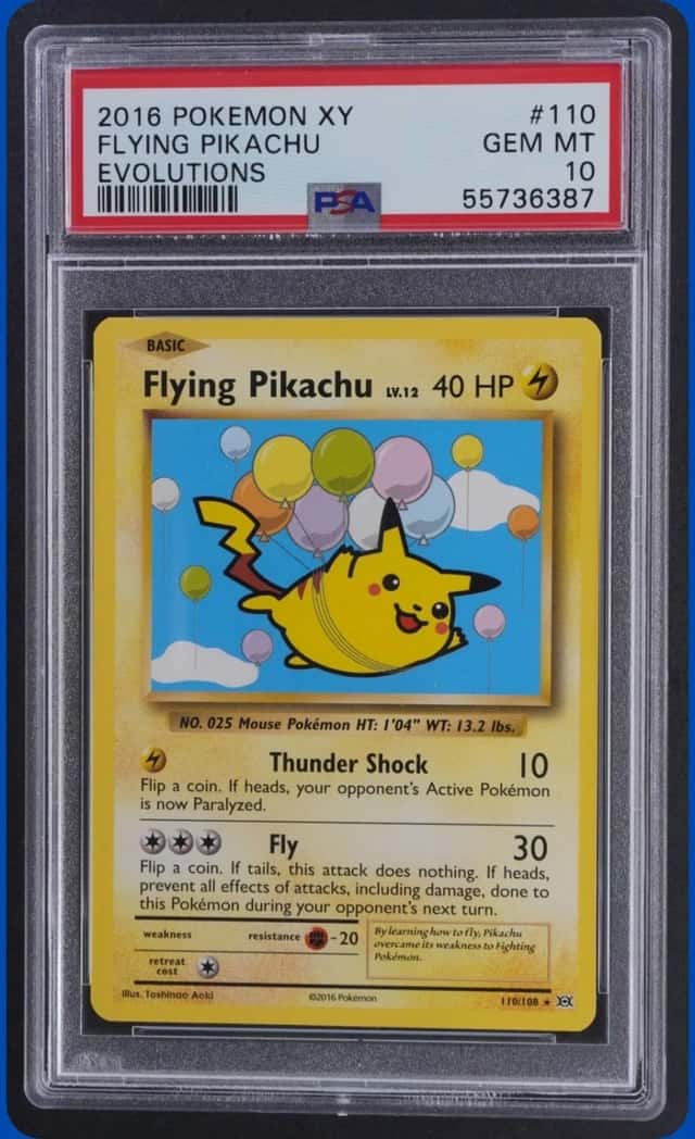 2016 POKEMON XY EVOLUTIONS #110/108 FLYING PIKACHU PSA 10