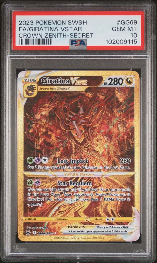 PSA 10 - Giratina Vstar GG69/GG70 2023 Pokemon Crown Zenith Full Art