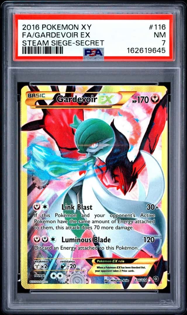 2016 POKEMON XY STEAM SIEGE SECRET #116 FULL ART/GARDEVOIR EX PSA 7
