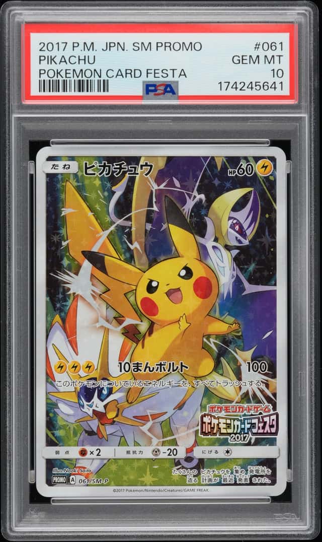 2017 Pokemon Japanese Card Festa Pikachu Promo #061/SM-P PSA 10 GEM MINT