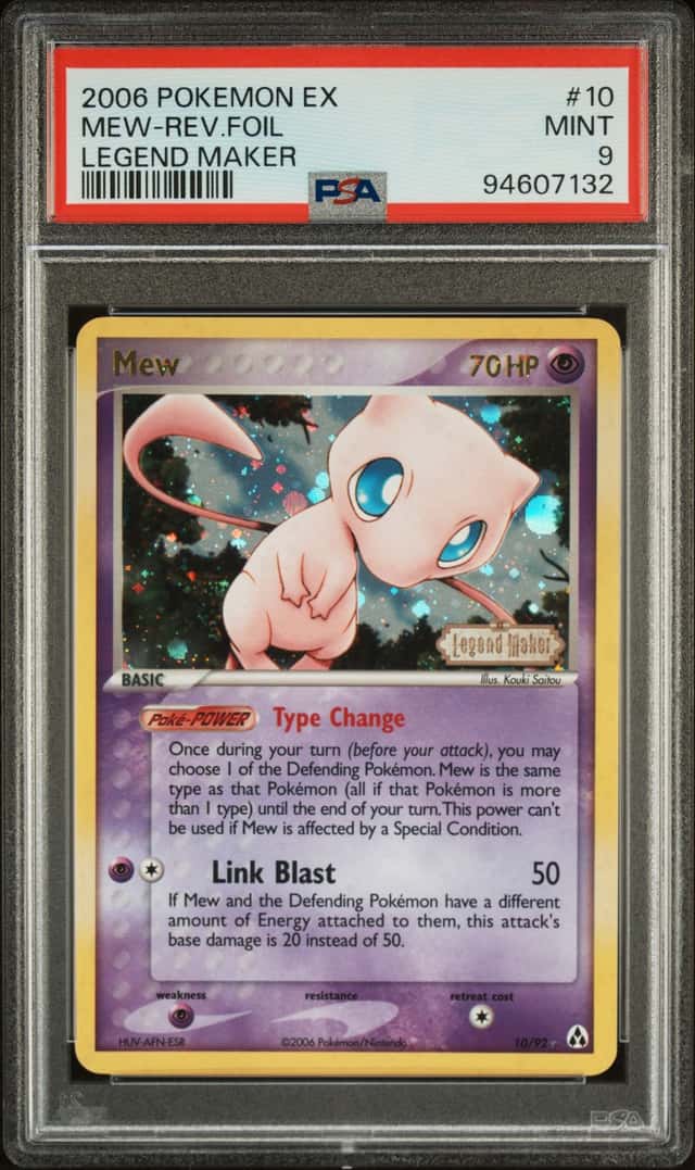 Mew 2006 Pokemon EX Legend Maker Reverse Holo Foil Stamp PSA 9 Mint Stamped DT