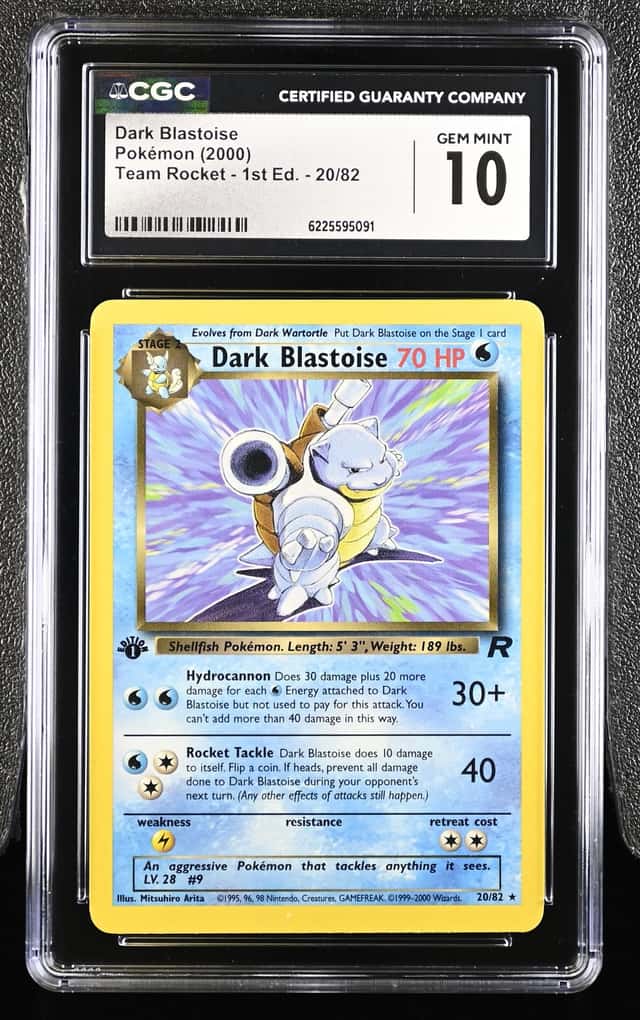 2000 Pokémon Dark Blastoise Team Rocket - 1st Ed. 20/82 CGC 10