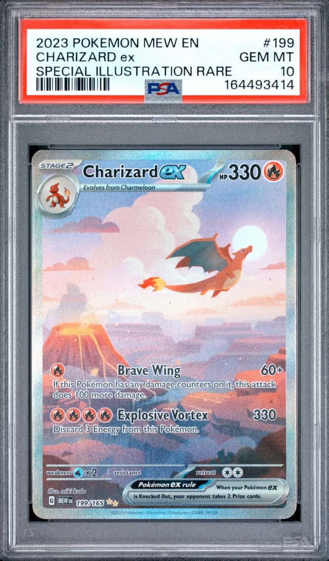 2023 POKEMON MEW EN-151 SPECIAL ILLUSTRATION RARE #199 CHARIZARD EX PSA 10