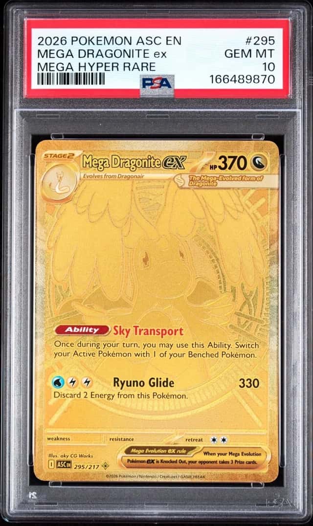 2026 POKEMON MEGA DRAGONITE ex MEGA HYPER RARE EN-ASCENDED HEROES #295 PSA 10