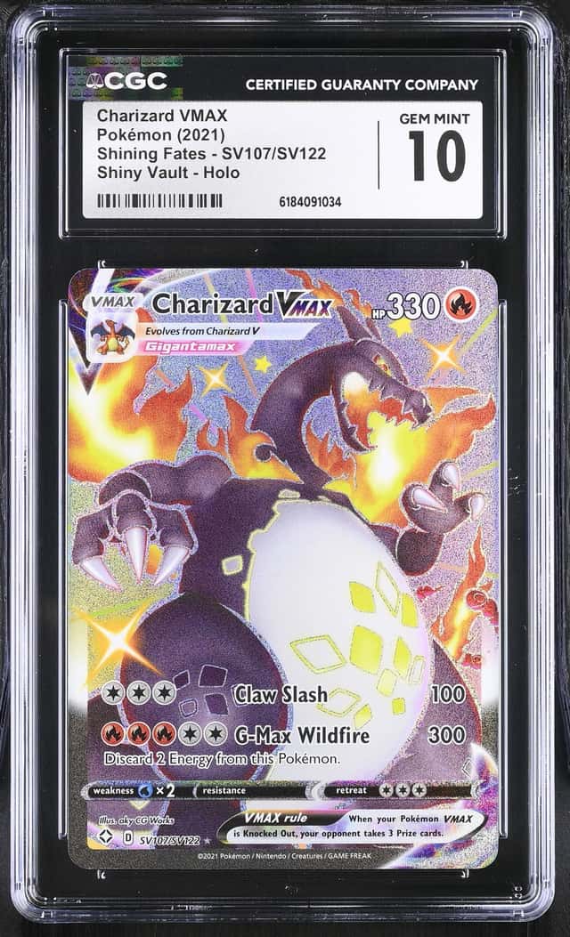 2021 Pokemon SWSH Shining Fates Charizard VMAX Shiny Vault #SV107/SV122 CGC 10