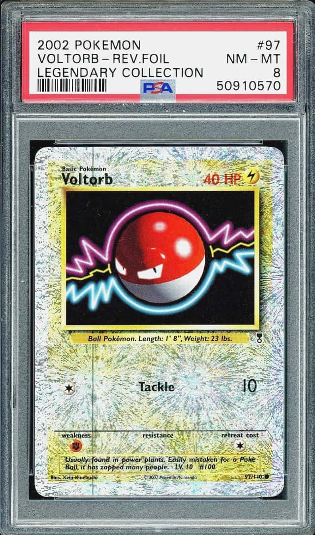 POKEMON VOLTORB 2002 LEGENDARY COLLECTION #97 REV.FOIL PSA 8
