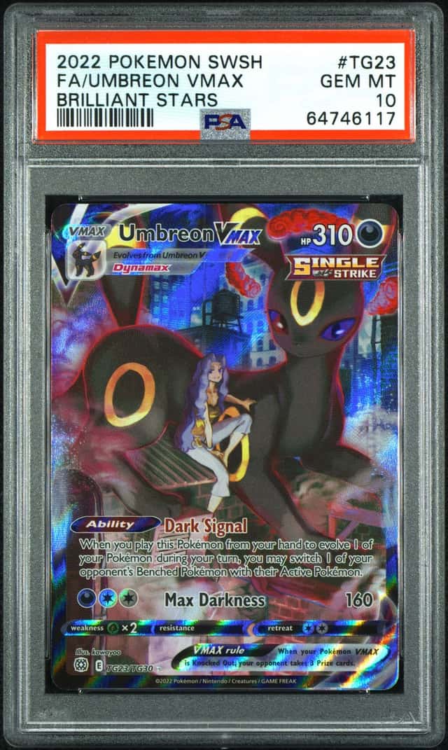 UMBREON VMAX 2022 POKEMON BRILLIANT STARS TG23/TG30 FULL ART PSA 10 Q3963-7