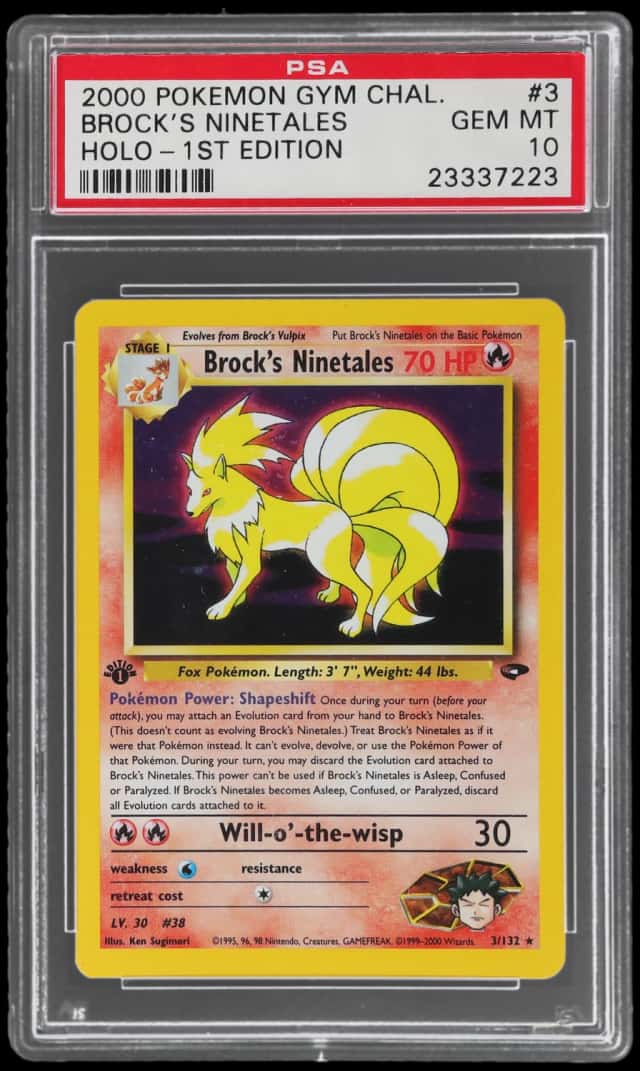 2000 Pokemon Gym Challenge 1st Edition Holo Brock's Ninetales #3