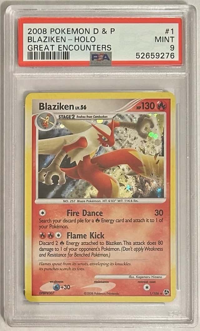 Pokémon - Blaziken 1/106 Holo Great Encounters PSA 9 Mint - Diamond & Pearl