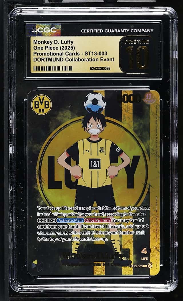One Piece Monkey D. Luffy Promo ST13-003 Dortmund Collab  CGC 10 Pristine