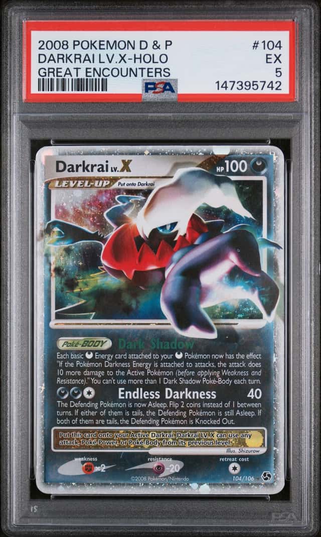2008 POKEMON D&P GREAT ENCOUNTERS #104 DARKRAI LV.X-HOLO PSA 5 Low Pop (170)