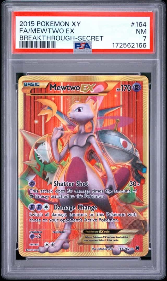 Pokemon Mewtwo EX Breakthrough 164/162 Secret Rare PSA 7