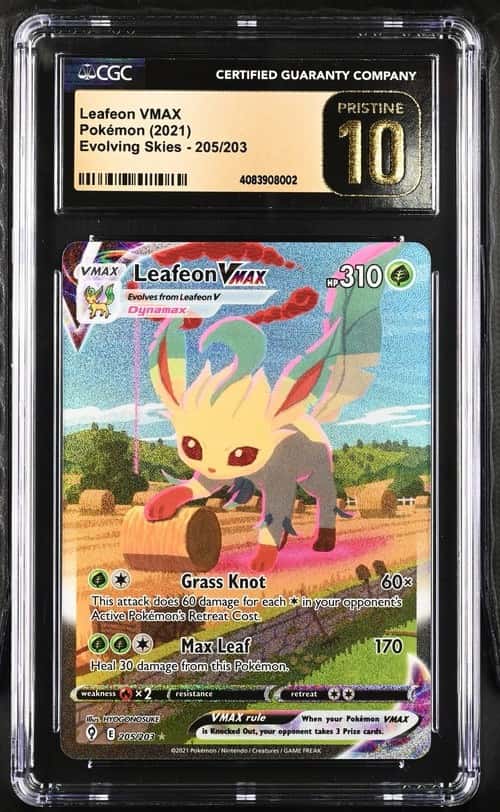 Pokemon Leafeon Vmax Evolving Skies 205 Secret Rare Full Alt Art CGC 10 Pristine