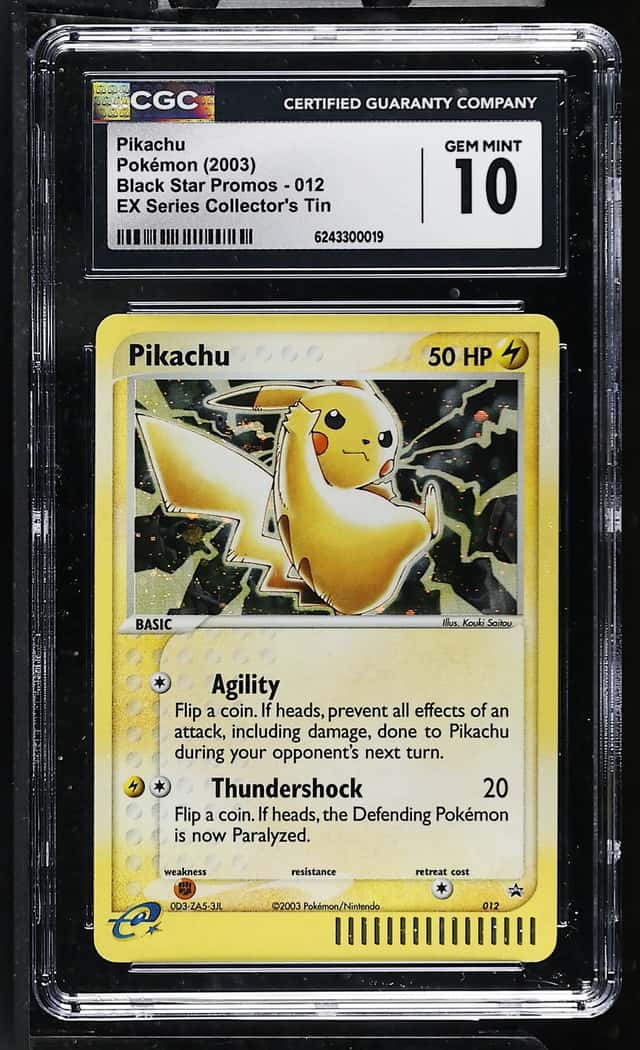 Pokemon Pikachu Black Star Promos 012 EX Series Collector's Tin CGC 10 Gem Mint