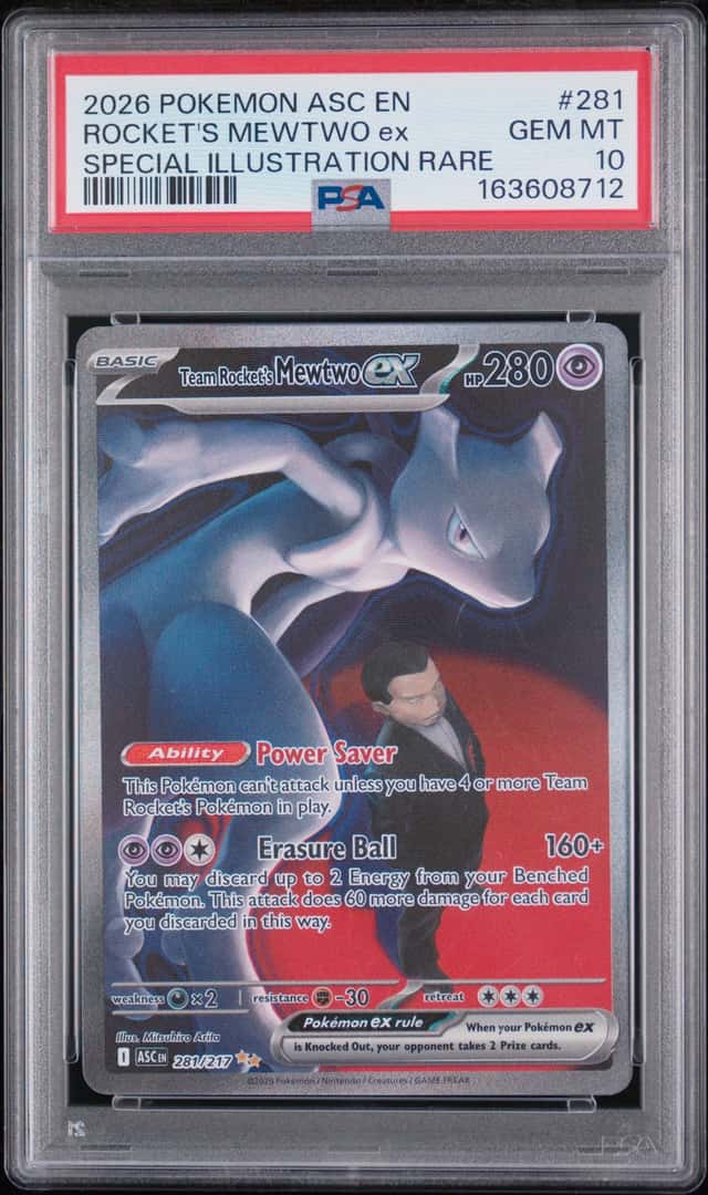 Pokemon TCG Rocket's Mewtwo ex Me: Ascended Heroes 281/217 SIR Holo PSA 10