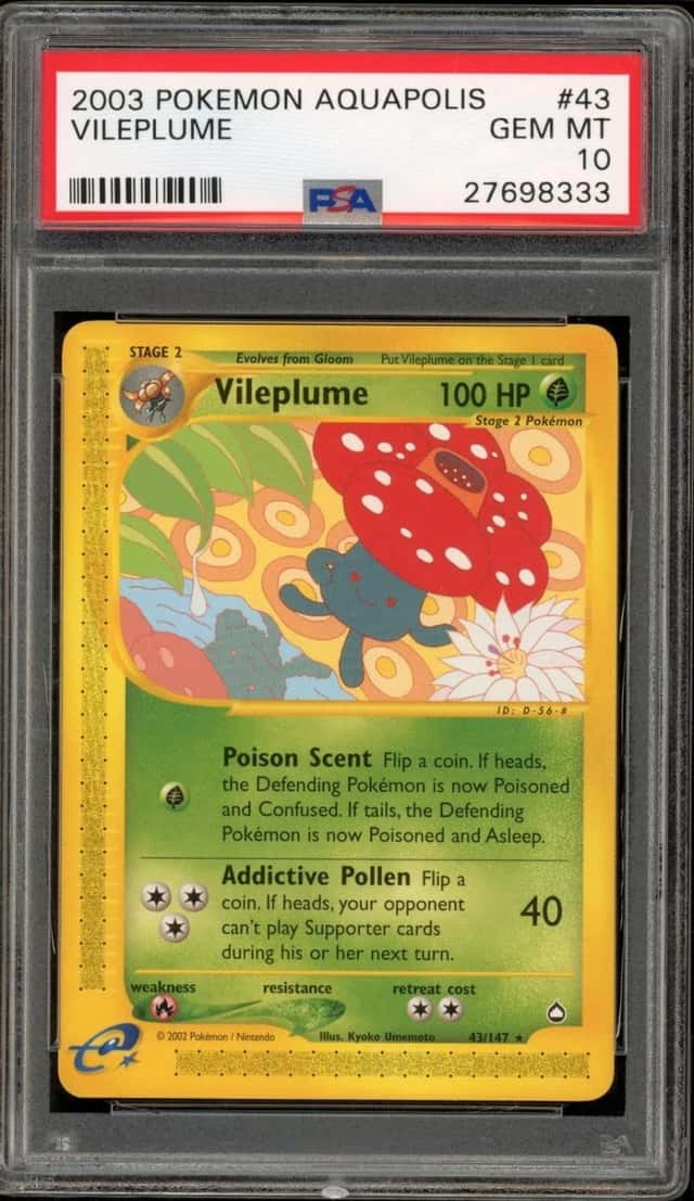 Pokemon Vileplume Aquapolis 43/147 PSA 10 Gem Mint
