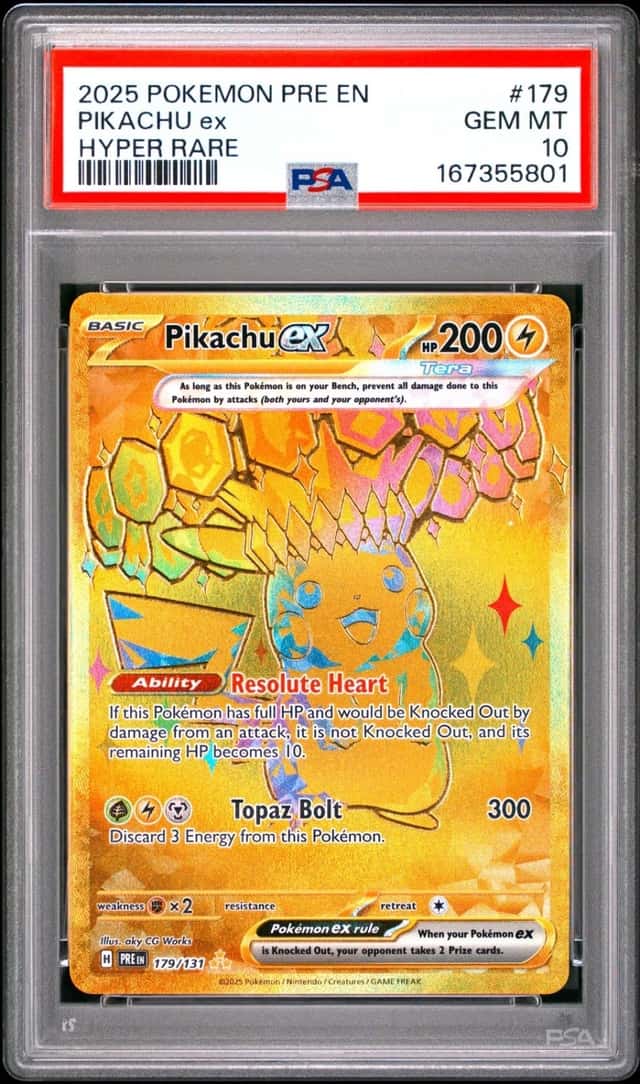 Pokemon Pikachu EX Prismatic Evolutions 179/131 Hyper Rare PSA 10 Gem Mint