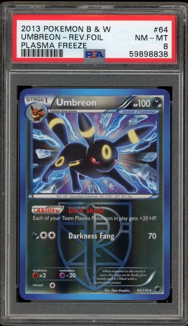 Pokemon Umbreon Reverse Holo Plasma Freeze 64/116 PSA 8