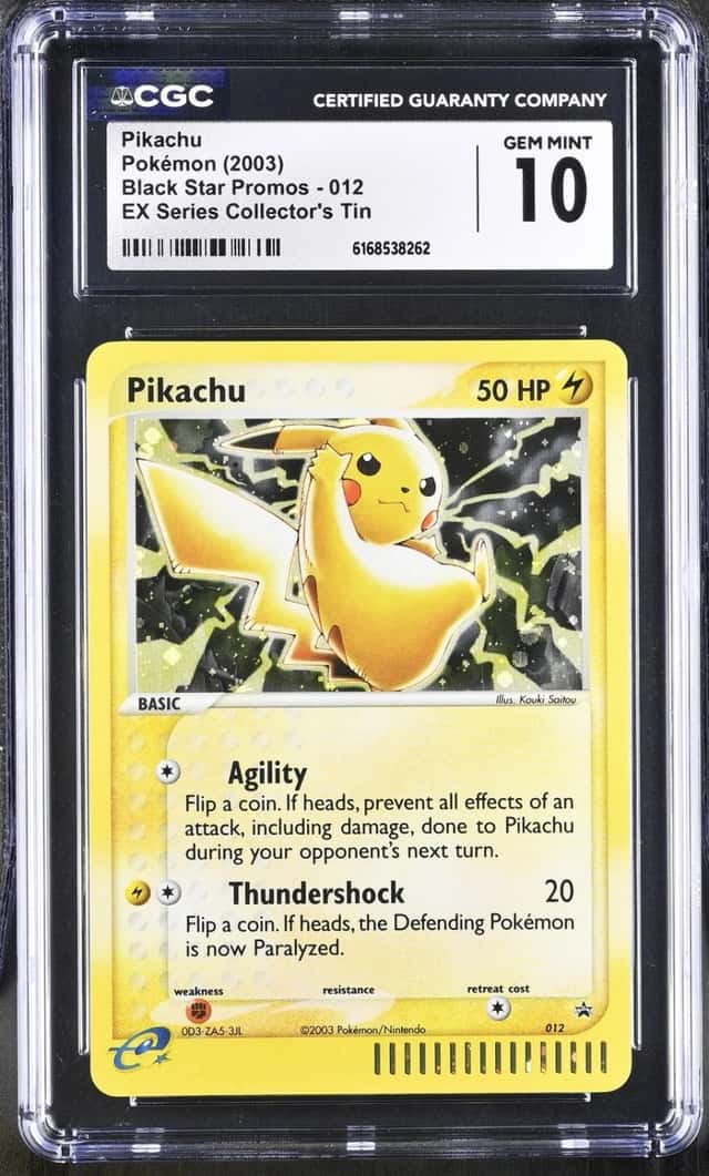 Pokemon Pikachu Black Star Promos 012 EX Series Collector's Tin CGC 10 Gem Mint