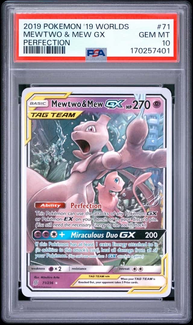 2019 POKEMON 2019 WORLD CHAMPIONSHIPS DECK: PERFECTION MEWTWO & MEW GX PSA 10