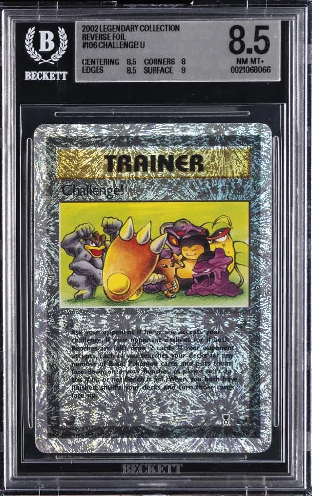 2002 POKEMON LEGENDARY COLLECTION REVERSE FOIL #106 CHALLENGE U BGS 8.5