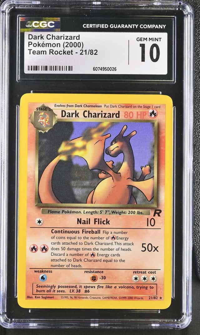 2000 Pokemon Team Rocket Dark Charizard #21/82 CGC 10 GEM MINT